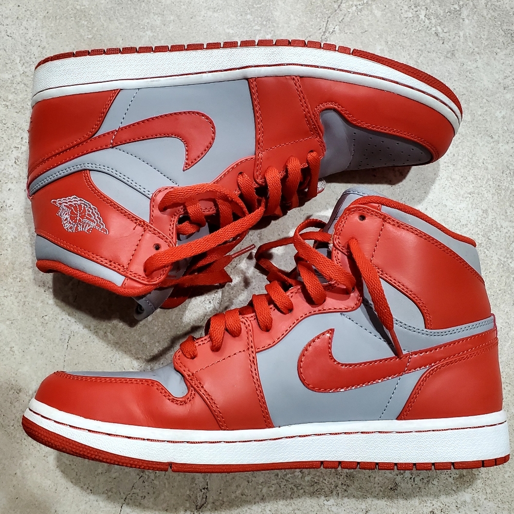 Nike Air Jordan 1 Retro High 2010 Spice Wolf Grey Men's 14 Orange 332550-006